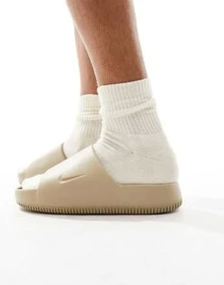 Nike Calm Sliders In Beige For Men Khaki -Nike Sales Store 205247095 5