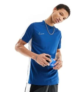 Nike Football Academy Dri-Fit Panelled T-shirt In Blue For Men Mblue