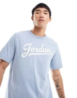 Jordan Logo T-shirt In Blue For Men Light Blue -Nike Sales Store 205291690 1 lightblue 1