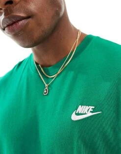 Nike Club T-shirt In Green For Men Mid Green -Nike Sales Store 205294809 4