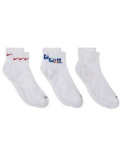 Nike Training Everyday Plus Cushioned Graphic 3 Pack Ankle Socks In White For Men -Nike Sales Store 205297564 3