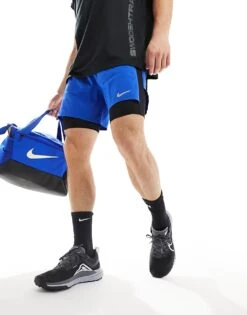 Nike Running Dr-Fit Stride 5inch 2 In 1 Shorts In Royal Blue For Men Mid Blue -Nike Sales Store 205299996 1 midblue 1