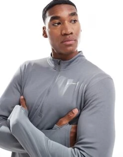 Nike Running Pacer Dri-FIT Half Zip Longsleeve Top In Grey For Men Light Grey -Nike Sales Store 205300498 1 lightgrey 1
