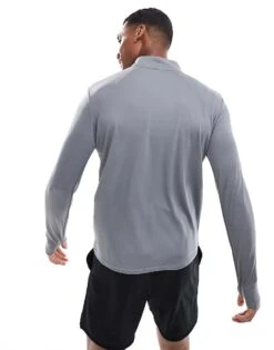 Nike Running Pacer Dri-FIT Half Zip Longsleeve Top In Grey For Men Light Grey -Nike Sales Store 205300498 4