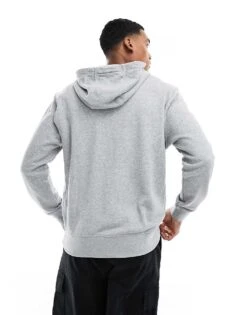 Nike Club Zip Up Hoodie In Heather Grey For Men -Nike Sales Store 205384174 4
