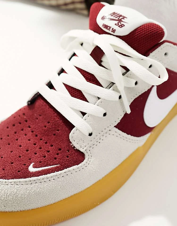 Nike SB Force 58 Trainers In Red And White For Men 6 Nike SB Force 58 Trainers In Red And White For Men - Image 4