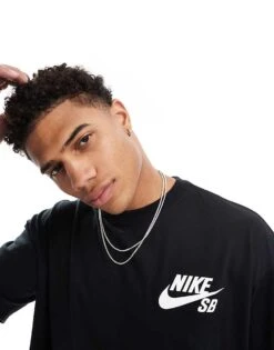 Nike SB Chest Logo T-shirt In Black For Men -Nike Sales Store 205606257 4