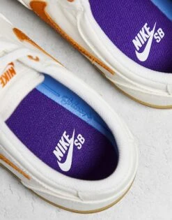 Nike SB Chron 2 Canvas Trainers In White And Orange For Unisex -Nike Sales Store 205606266 4