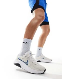 Nike Training Legend Essential 3 Trainers In White And Blue For Men 12 Nike Training Legend Essential 3 Trainers In White And Blue For Men -Nike Sales Store 205607604 5