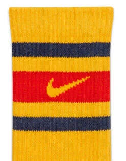Nike Training Retro Log Everyday Plus 3 Pack Logo Socks In Yellow, White And Navy For Men Multi -Nike Sales Store 205607710 3