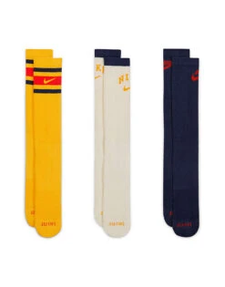 Nike Training Retro Log Everyday Plus 3 Pack Logo Socks In Yellow, White And Navy For Men Multi -Nike Sales Store 205607710 4