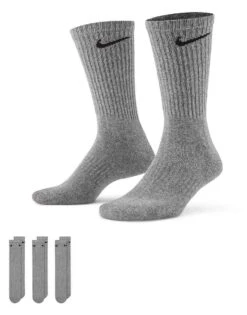Nike Training Everyday Cushioned 3 Pack Crew Socks In Grey For Men -Nike Sales Store 205607887 1 grey 1
