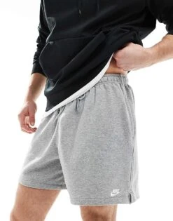 Nike Club French Terry Shorts In Grey For Men -Nike Sales Store 205608094 4