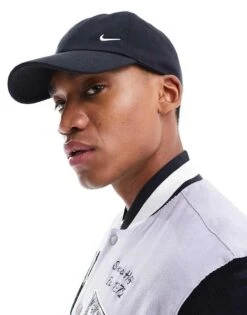 Nike Club Swoosh Cap In Black For Men -Nike Sales Store 205608143 1 black 1