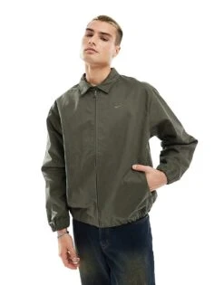 Nike Life Woven Harrington Jacket In Khaki For Men