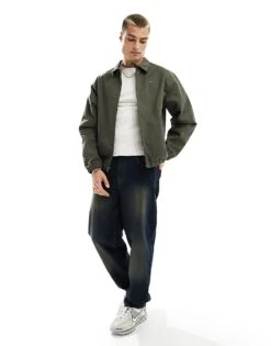 Nike Life Woven Harrington Jacket In Khaki For Men -Nike Sales Store 205608204 3