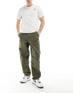Nike Life Fatigue Trousers In Olive For Men Mid Green -Nike Sales Store 205608452 1 midgreen 1