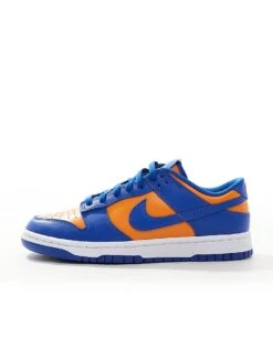 Nike Dunk Low Retro Trainers In Blue And Orange For Men Mid Blue -Nike Sales Store 205615229 2