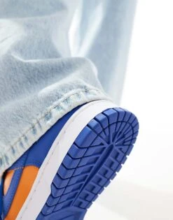 Nike Dunk Low Retro Trainers In Blue And Orange For Men Mid Blue -Nike Sales Store 205615229 4