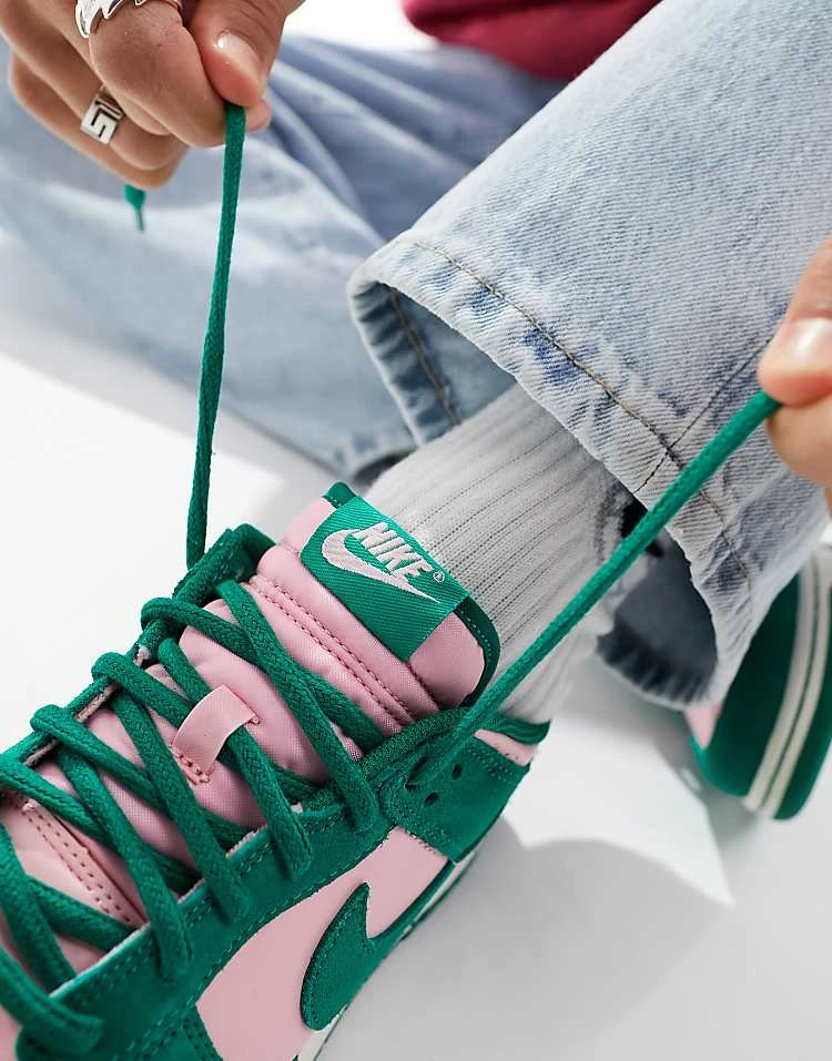 Nike Dunk Low Retro Trainers In Green And Pink For Unisex Mid Green 5 Nike Dunk Low Retro Trainers In Green And Pink For Unisex Mid Green - Image 3