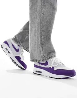 Nike Air Max 1 SE Trainers In White And Purple For Men -Nike Sales Store 205615670 3