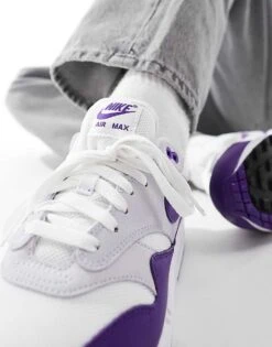 Nike Air Max 1 SE Trainers In White And Purple For Men -Nike Sales Store 205615670 4