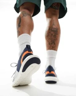 Nike Running Free Run Flyknit NN Trainers In Grey And Orange For Men -Nike Sales Store 205616742 4