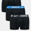 Nike Dri-Fit Essential Microfibre Trunks 3 Pack In Black With Contrast Waistband For Men -Nike Sales Store 205816935 1 black