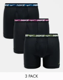 Nike Dri-Fit Essential Microfibre Briefs 3 Pack In Black With Graffiti Wasitband For Men -Nike Sales Store 205816984 1 black 1