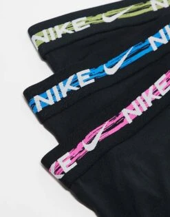 Nike Dri-Fit Essential Microfibre Briefs 3 Pack In Black With Graffiti Wasitband For Men -Nike Sales Store 205816984 3