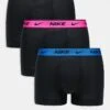 Nike Everyday Cotton Stretch Trunks 3 Pack In Black With Neon Waistband For Men -Nike Sales Store 205816998 1 black