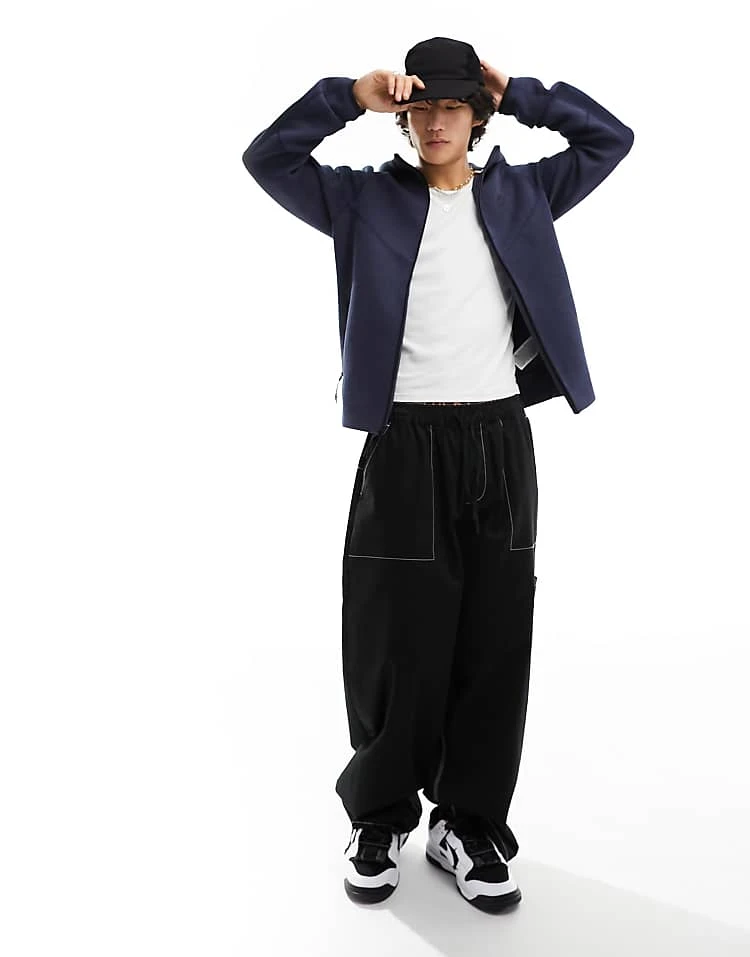 Nike Tech Fleece Full Zip Hoodie In Navy For Men 4 Nike Tech Fleece Full Zip Hoodie In Navy For Men - Image 2