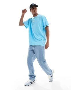 Nike Club Washed T-shirt In Light Blue For Men -Nike Sales Store 205987863 4