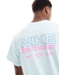Nike Graphic Back Print T-shirt In Light Blue For Men -Nike Sales Store 205987975 4