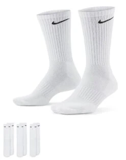 Nike Training Everyday Cushioned 3 Pack Crew Socks In White For Men