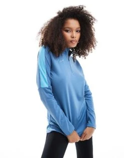 Nike Football Academy 23 1/4 Zip Sweatshirt In Light Blue For Men Lblue