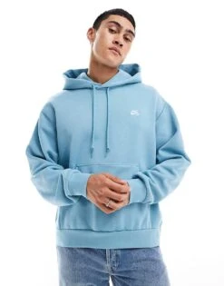 Nike SB Essential Logo Hoodie In Light Blue For Men Mid Blue -Nike Sales Store 206079977 1 midblue 1