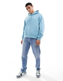 Nike SB Essential Logo Hoodie In Light Blue For Men Mid Blue -Nike Sales Store 206079977 3