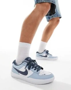 Nike SB Force 58 Trainers In White, Grey And Navy For Men -Nike Sales Store 206080007 1 white 1