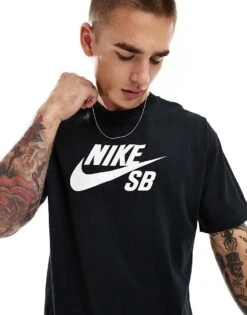 Nike SB Central Logo T-shirt In Black For Men -Nike Sales Store 206080160 1 black 1
