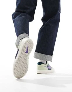 Nike SB Force 58 Trainers In Olive And Purple For Men Khaki -Nike Sales Store 206080161 3