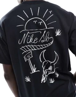 Nike SB M90 Graphic Backprint T-shirt In Black For Men -Nike Sales Store 206080206 4