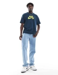 Nike SB Central Logo T-shirt In Navy For Men -Nike Sales Store 206080272 1 navy 1