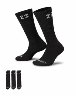 Jordan Essentials 3 Pack Crew Socks In Black For Men -Nike Sales Store 206084188 1 black 1