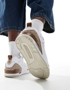 Jordan Spizike Low Trainers In White And Brown For Men -Nike Sales Store 206084205 4