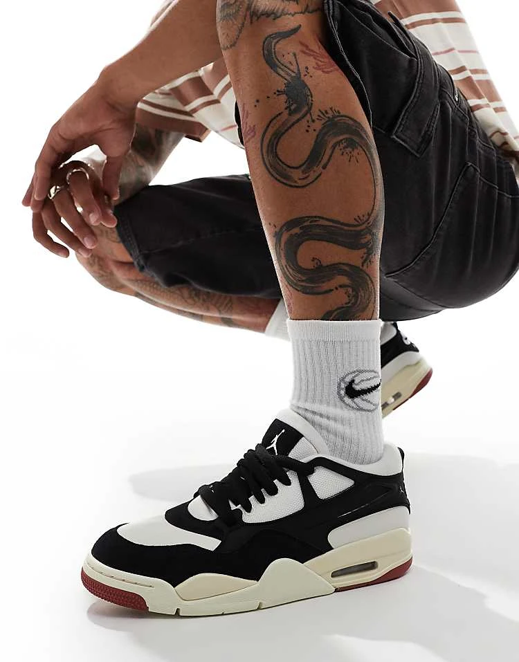 Nike Air Jordan 4 Remastered Trainers In White And Black - WHITE For Men 3 Nike Air Jordan 4 Remastered Trainers In White And Black - WHITE For Men