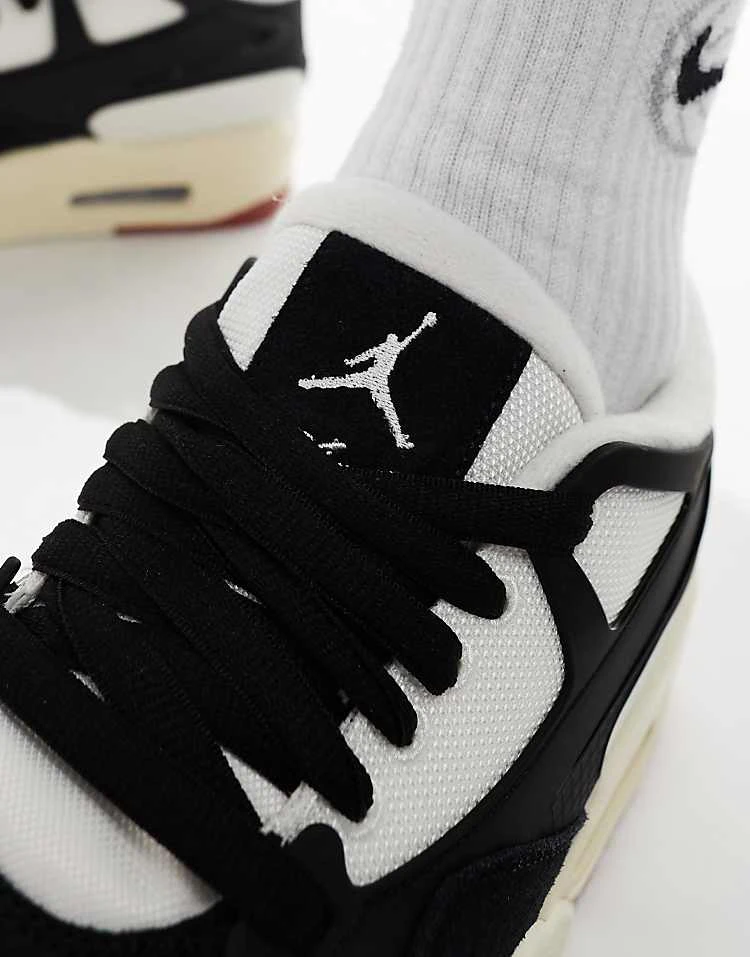 Nike Air Jordan 4 Remastered Trainers In White And Black - WHITE For Men 6 Nike Air Jordan 4 Remastered Trainers In White And Black - WHITE For Men - Image 4