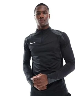 Nike Football Strike 1/4 Zip Sweatshirt In Black For Men -Nike Sales Store 206085947 1 black 1