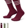 Nike Training Retro Log Everyday Plus 3 Pack Logo Socks In Burgundy, Khaki And Beige For Men Multi -Nike Sales Store 206091088 1 multi