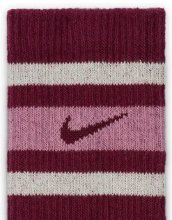 Nike Training Retro Log Everyday Plus 3 Pack Logo Socks In Burgundy, Khaki And Beige For Men Multi -Nike Sales Store 206091088 3